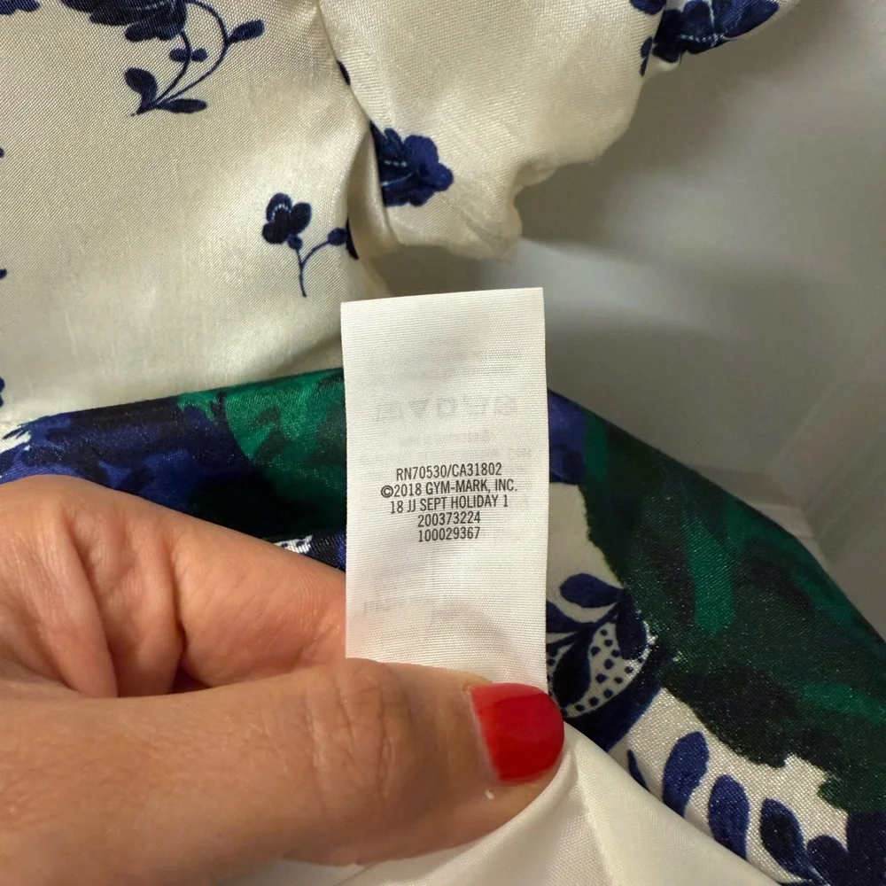 Janie & Jack Ivory Blue & Green Floral Special Occasion Dress | Size 18 - 24 Mon
